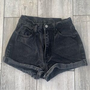 J. Galt Black Relaxed Denim Cutoff Shorts